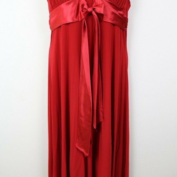 Jessica Howard Womens Dress V Neck Halter Bow Red - Picture 5 of 10